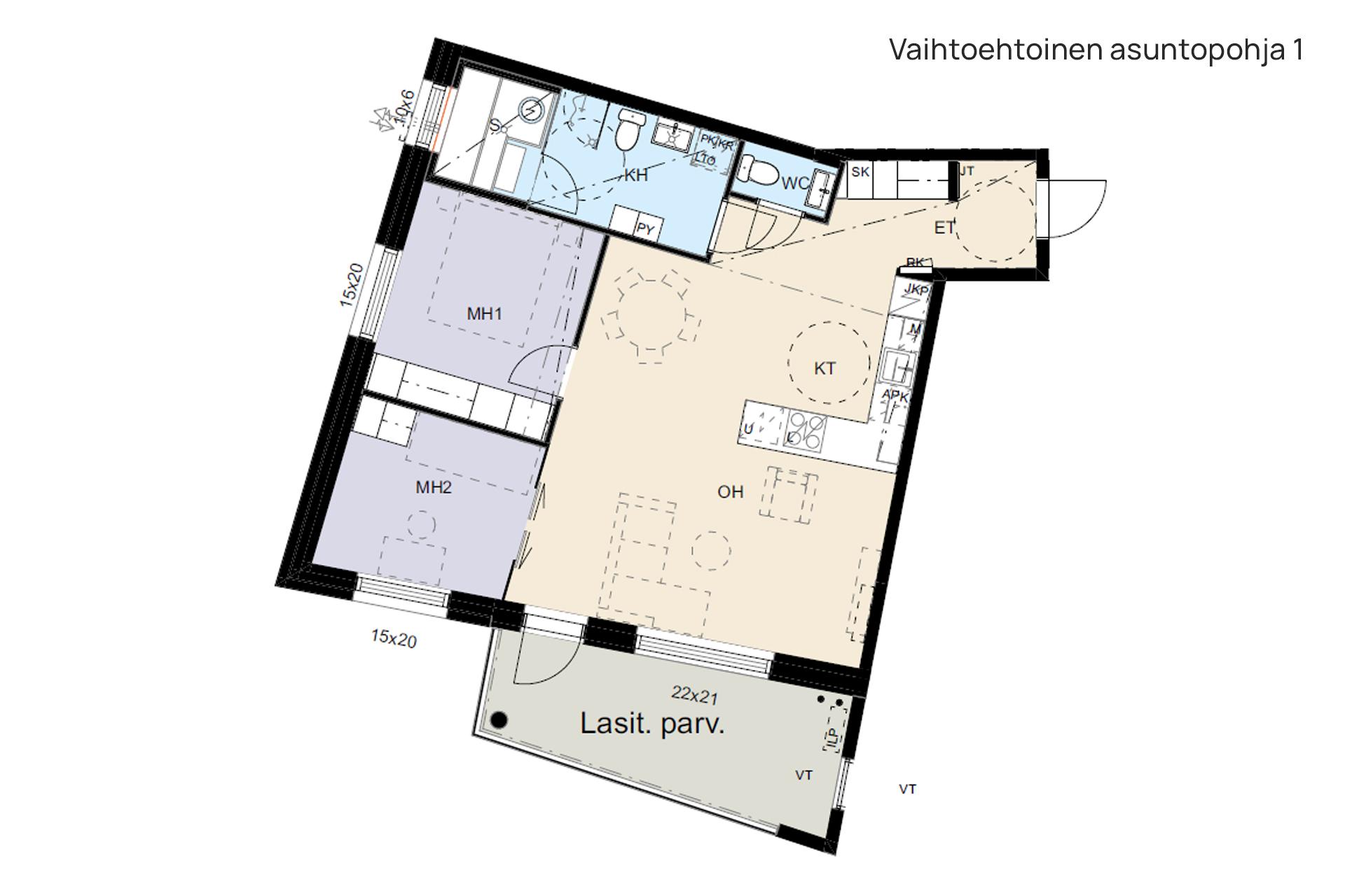 Kolmion vaihtoehtoinen pohja 1
