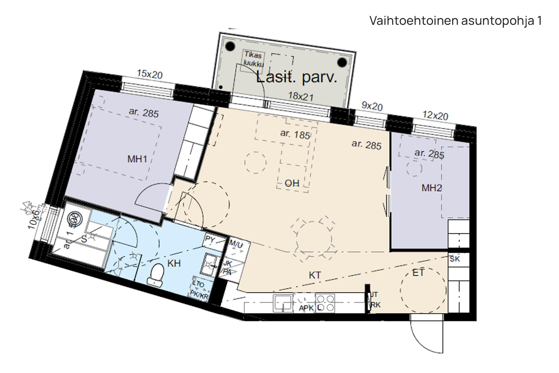 Kolmion vaihtoehtoinen pohjakuva 1