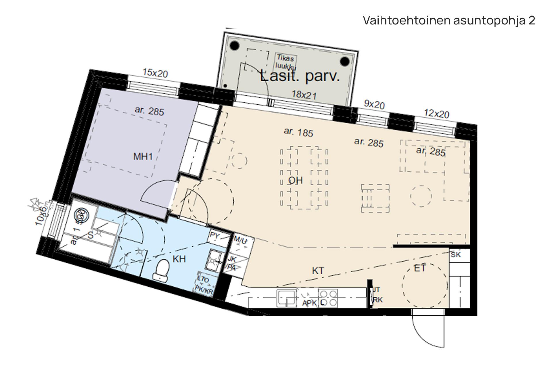 Kolmion vaihtoehtoinen pohjakuva 2
