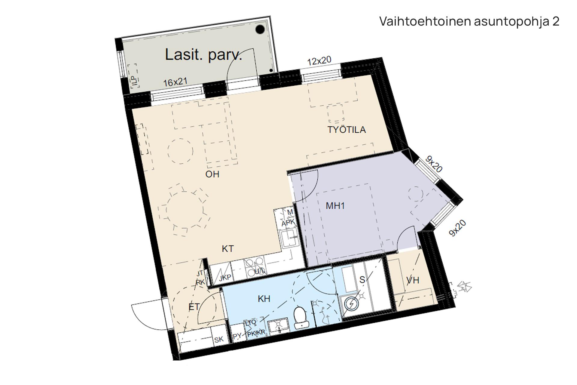Kolmion vaihtoehtoinen pohjakuva 2